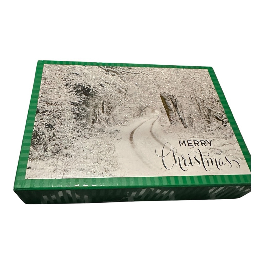 Brother Sister Design Studio Merry Christmas Cards 20 Cards Green White